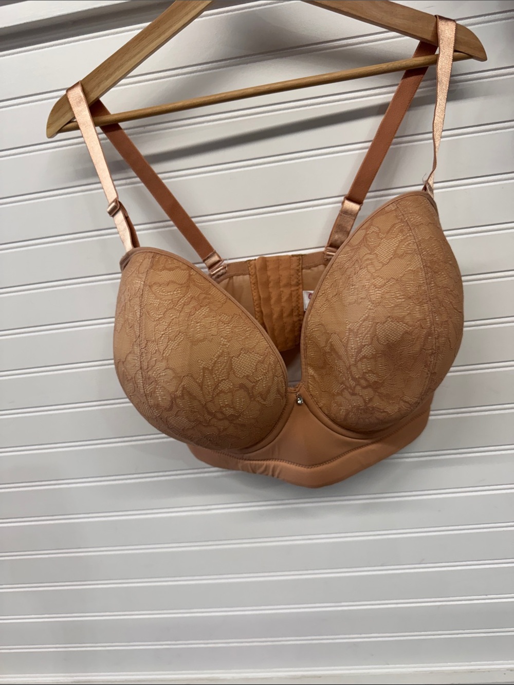 Curvy Kate Longline Lace Push-Up Bra in Nude Tan -38K